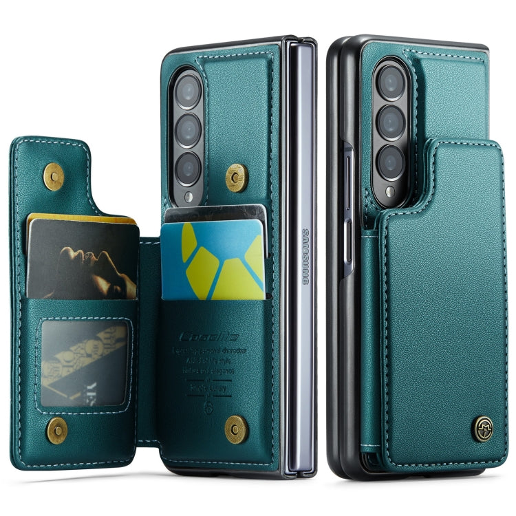 For Samsung Galaxy Z Fold4 5G CaseMe C22 PC+TPU Business Style RFID Anti-theft Leather Phone Case(Blue Green) - Galaxy Z Fold4 5G Cases by CaseMe | Online Shopping South Africa | PMC Jewellery | Buy Now Pay Later Mobicred