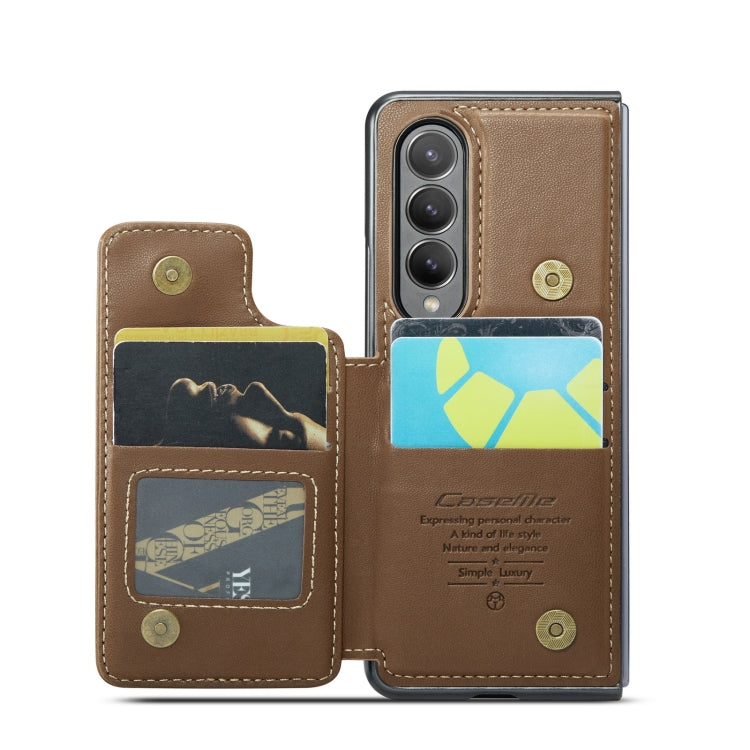 For Samsung Galaxy Z Fold3 5G CaseMe C22 PC+TPU Business Style RFID Anti-theft Leather Phone Case(Brown) - Galaxy Phone Cases by CaseMe | Online Shopping South Africa | PMC Jewellery | Buy Now Pay Later Mobicred