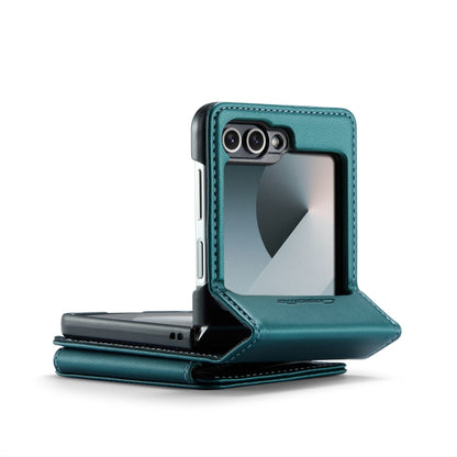 For Samsung Galaxy Z Flip6 5G CaseMe C22 PC+TPU Business Style RFID Anti-theft Leather Phone Case(Blue Green) - Galaxy Z Flip6 5G Cases by CaseMe | Online Shopping South Africa | PMC Jewellery | Buy Now Pay Later Mobicred