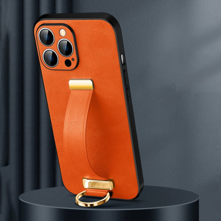 For iPhone 16 Pro Max SULADA Tide Cool Series PC + Leather Texture Skin Feel Phone Case(Orange) - iPhone 16 Pro Max Cases by SULADA | Online Shopping South Africa | PMC Jewellery | Buy Now Pay Later Mobicred