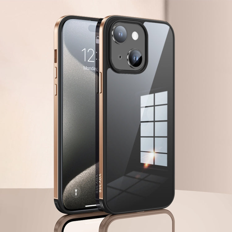 For iPhone 15 Plus SULADA Metal Frame + Nano Glass + TPU Phone Case(Gold) - iPhone 15 Plus Cases by SULADA | Online Shopping South Africa | PMC TechLife