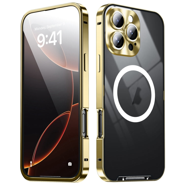 For iPhone 16 Pro Frosted MagSafe Magnetic Metal Phone Case(Gold) - iPhone 16 Pro Cases by PMC Jewellery | Online Shopping South Africa | PMC Jewellery | Buy Now Pay Later Mobicred