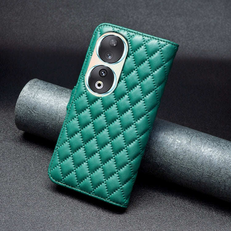 For Honor 90 5G Diamond Lattice Wallet Flip Leather Phone Case(Green) - Honor Cases by PMC TechLife | Online Shopping South Africa | PMC TechLife | Buy Now Pay Later Mobicred