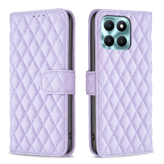 For Honor X6a Diamond Lattice Wallet Flip Leather Phone Case(Purple) - Honor Cases by PMC Jewellery | Online Shopping South Africa | PMC Jewellery | Buy Now Pay Later Mobicred