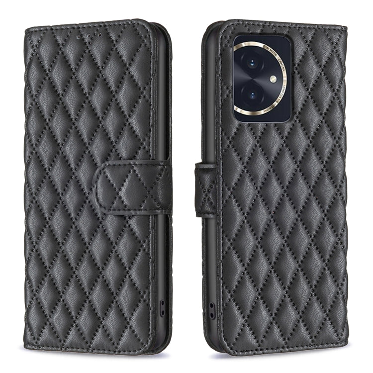 For Honor 100 Diamond Lattice Wallet Flip Leather Phone Case(Black) - Honor Cases by PMC TechLife | Online Shopping South Africa | PMC TechLife | Buy Now Pay Later Mobicred