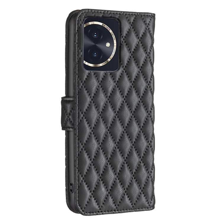 For Honor 100 Diamond Lattice Wallet Flip Leather Phone Case(Black) - Honor Cases by PMC TechLife | Online Shopping South Africa | PMC TechLife | Buy Now Pay Later Mobicred