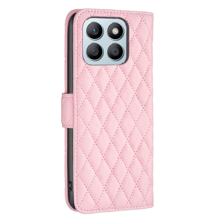 For Honor X8b Diamond Lattice Wallet Flip Leather Phone Case(Pink) - Honor Cases by PMC TechLife | Online Shopping South Africa | PMC TechLife | Buy Now Pay Later Mobicred