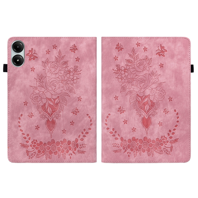 For Xiaomi Redmi Pad Pro 12.1 Butterfly Rose Embossed Leather Tablet Case(Pink) - More Tablet Cases by PMC TechLife | Online Shopping South Africa | PMC TechLife | Buy Now Pay Later Mobicred