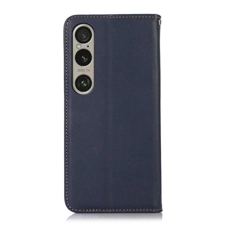 For Sony Xperia 1 VI KHAZNEH Nappa Top Layer Cowhide Leather Phone Case(Blue) - Sony Cases by PMC TechLife | Online Shopping South Africa | PMC TechLife | Buy Now Pay Later Mobicred