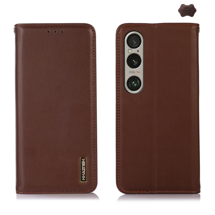 For Sony Xperia 1 VI KHAZNEH Nappa Top Layer Cowhide Leather Phone Case(Brown) - Sony Cases by PMC TechLife | Online Shopping South Africa | PMC TechLife | Buy Now Pay Later Mobicred