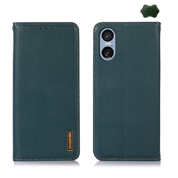 For Sony Xperia 5 VI KHAZNEH Nappa Top Layer Cowhide Leather Phone Case(Green) - Sony Cases by PMC TechLife | Online Shopping South Africa | PMC TechLife | Buy Now Pay Later Mobicred
