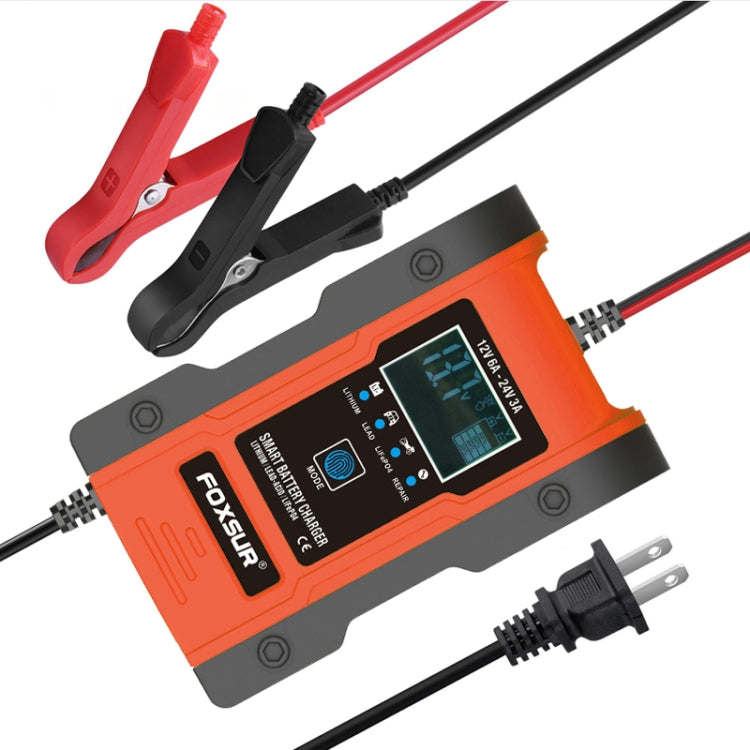 FOXSUR 12V-24V Car Motorcycle Repair Battery Charger AGM Charger Color:Red(US Plug) - Battery Charger by FOXSUR | Online Shopping South Africa | PMC Jewellery | Buy Now Pay Later Mobicred
