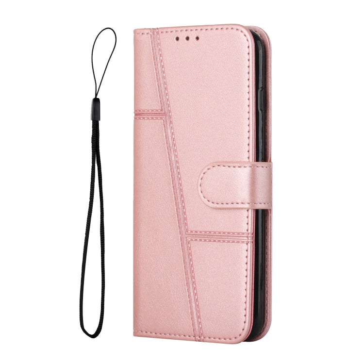 For Motorola Edge 2024 Stitching Calf Texture Buckle Leather Phone Case(Rose Gold) - Motorola Cases by PMC Jewellery | Online Shopping South Africa | PMC Jewellery | Buy Now Pay Later Mobicred