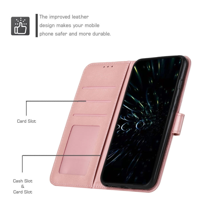 For Motorola Edge 2024 Stitching Calf Texture Buckle Leather Phone Case(Rose Gold) - Motorola Cases by PMC Jewellery | Online Shopping South Africa | PMC Jewellery | Buy Now Pay Later Mobicred
