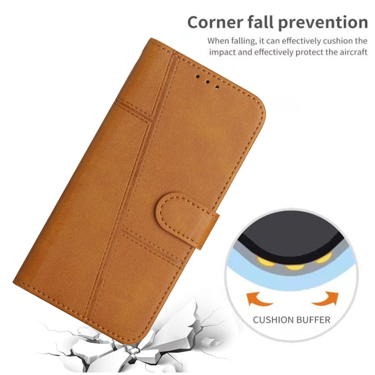 For Motorola Edge 2024 Stitching Calf Texture Buckle Leather Phone Case(Yellow) - Motorola Cases by PMC Jewellery | Online Shopping South Africa | PMC Jewellery | Buy Now Pay Later Mobicred