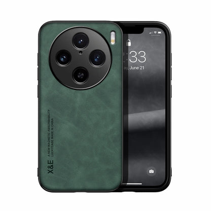For vivo X100 Pro Skin Feel Magnetic Leather Back Phone Case(Green) - X100 Pro Cases by PMC Jewellery | Online Shopping South Africa | PMC Jewellery