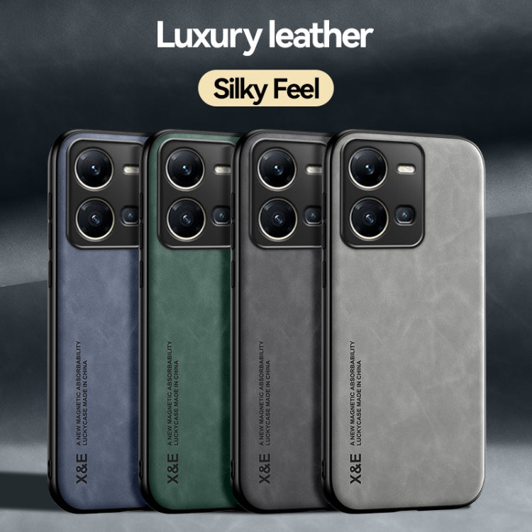 For vivo X100 Pro Skin Feel Magnetic Leather Back Phone Case(Blue) - X100 Pro Cases by PMC TechLife | Online Shopping South Africa | PMC TechLife
