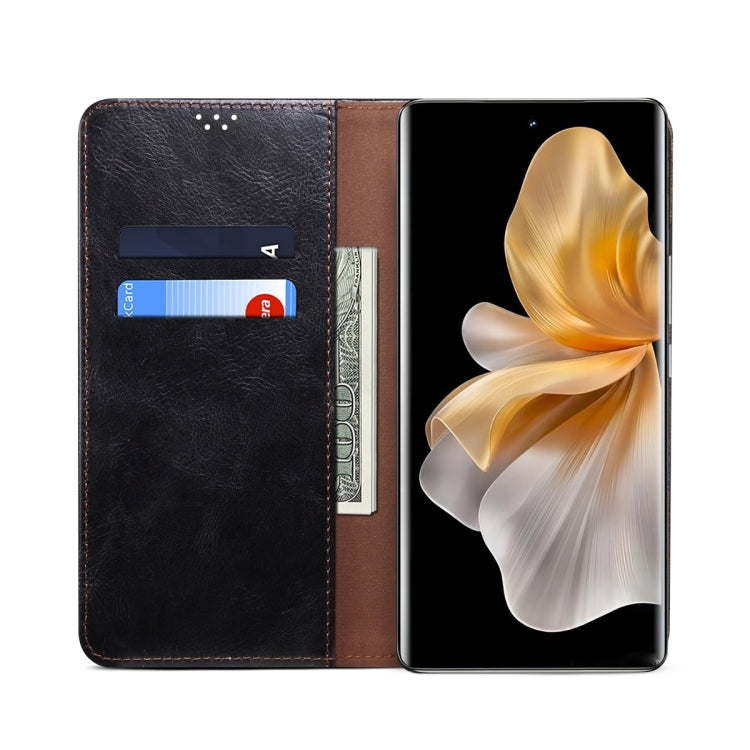 For Huawei Pura 70 Ultra Oil Wax Crazy Horse Texture Leather Phone Case(Black) - Huawei Cases by PMC Jewellery | Online Shopping South Africa | PMC Jewellery | Buy Now Pay Later Mobicred