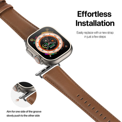 For Apple Watch 9 45mm DUX DUCIS YS Series Genuine Leather Watch Band(Brown) - Watch Bands by DUX DUCIS | Online Shopping South Africa | PMC Jewellery | Buy Now Pay Later Mobicred