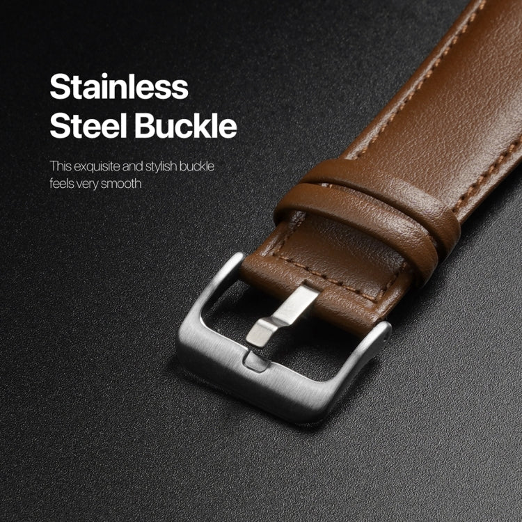 For Apple Watch 7 41mm DUX DUCIS YS Series Genuine Leather Watch Band(Brown) - Watch Bands by DUX DUCIS | Online Shopping South Africa | PMC Jewellery | Buy Now Pay Later Mobicred