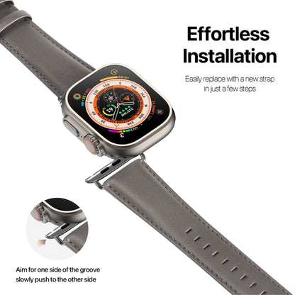 For Apple Watch 3 38mm DUX DUCIS YS Series Genuine Leather Watch Band(Grey) - Watch Bands by DUX DUCIS | Online Shopping South Africa | PMC Jewellery | Buy Now Pay Later Mobicred