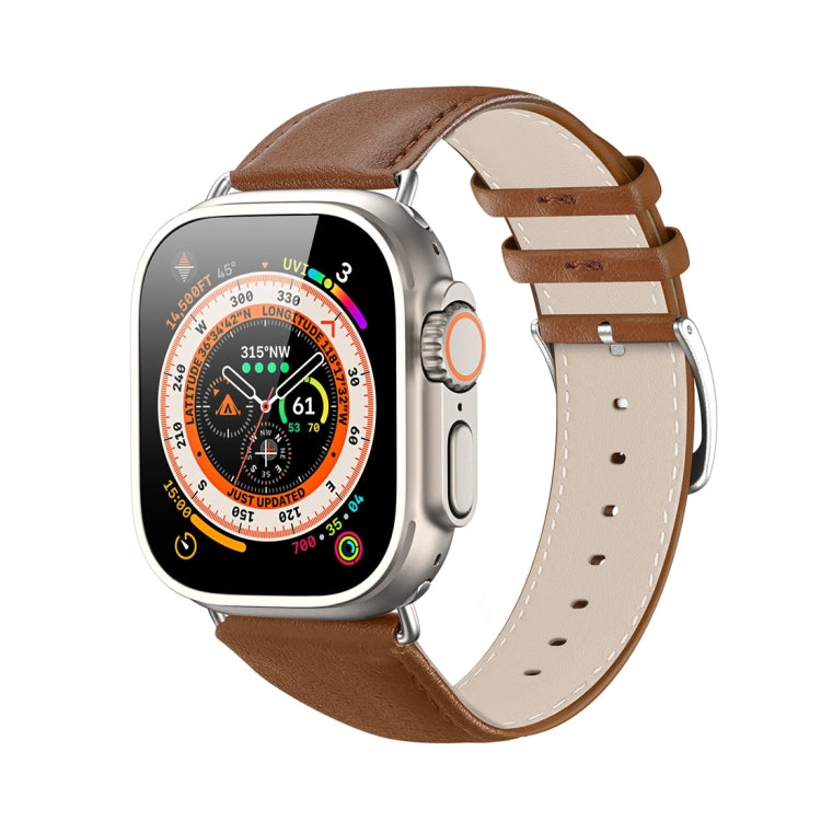 For Apple Watch 2 42mm DUX DUCIS YS Series Genuine Leather Watch Band(Brown) - Watch Bands by DUX DUCIS | Online Shopping South Africa | PMC Jewellery | Buy Now Pay Later Mobicred