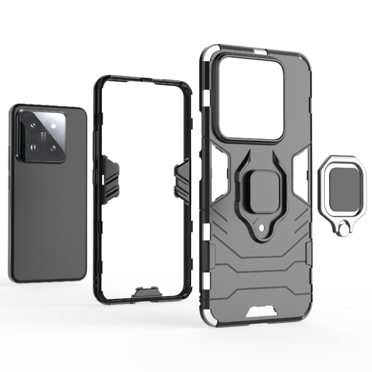 For Xiaomi 14 Pro Shockproof PC + TPU Holder Phone Case(Black) - free shipping - PMC TechLife - Order now!