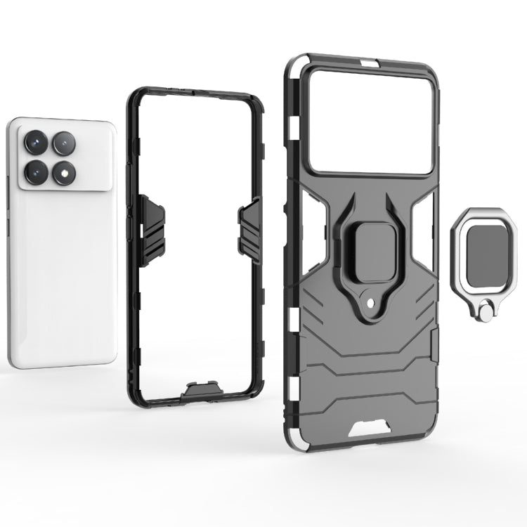 For Xiaomi Redmi K70 Shockproof PC + TPU Holder Phone Case(Navy Blue) - K70 Cases by PMC TechLife | Online Shopping South Africa | PMC TechLife | Buy Now Pay Later Mobicred