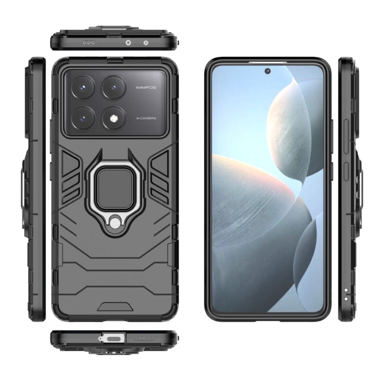 For Xiaomi Redmi K70E Shockproof PC + TPU Holder Phone Case(Black) - K70E Cases by PMC TechLife | Online Shopping South Africa | PMC TechLife | Buy Now Pay Later Mobicred