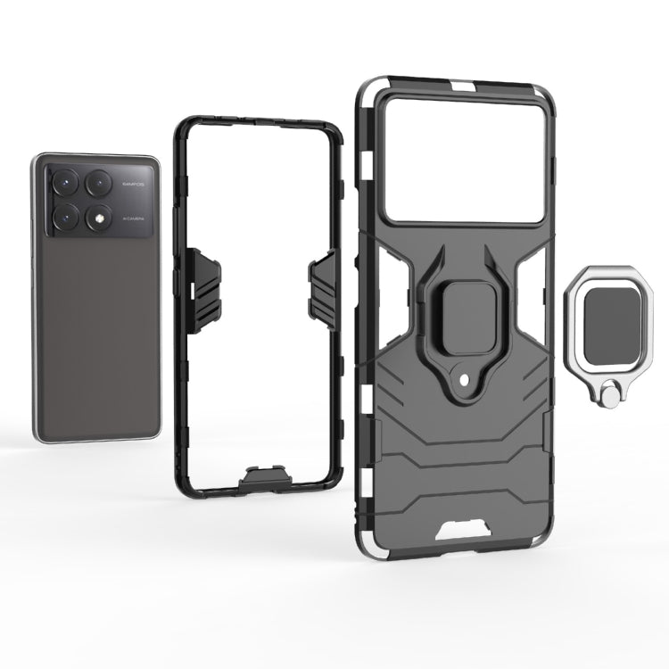 For Xiaomi Redmi K70E Shockproof PC + TPU Holder Phone Case(Navy Blue) - K70E Cases by PMC TechLife | Online Shopping South Africa | PMC TechLife | Buy Now Pay Later Mobicred