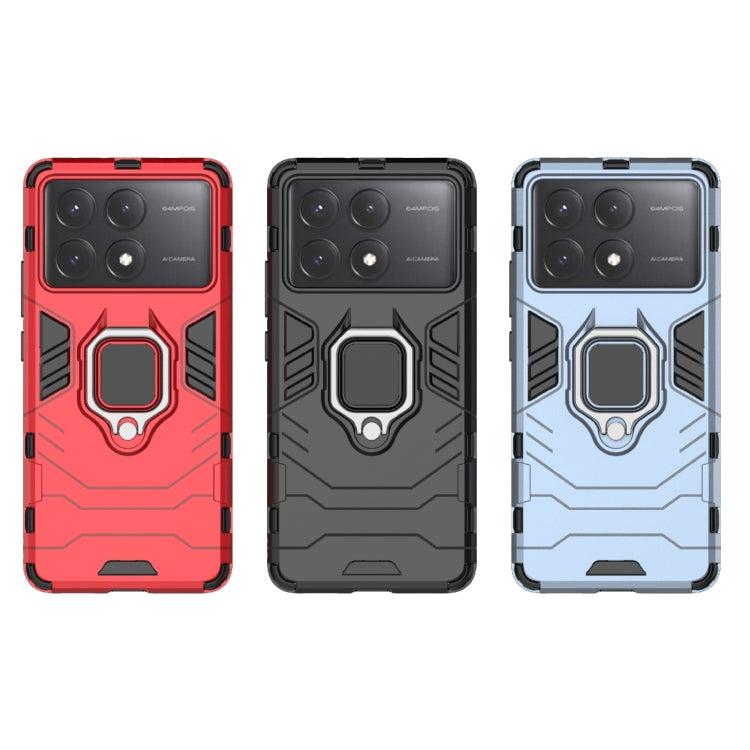 For Xiaomi Redmi K70E Shockproof PC + TPU Holder Phone Case(Navy Blue) - K70E Cases by PMC TechLife | Online Shopping South Africa | PMC TechLife | Buy Now Pay Later Mobicred