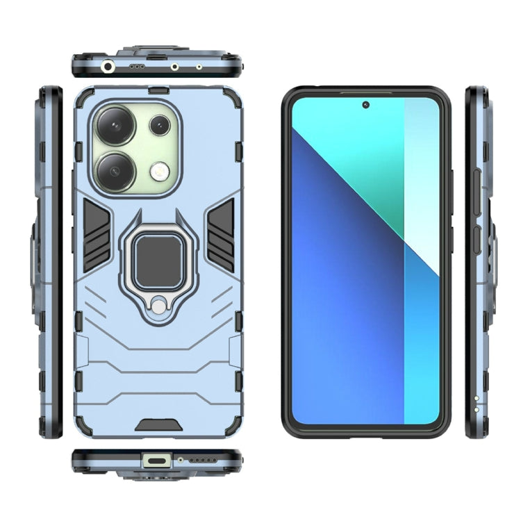 For Xiaomi Redmi Note 13 4G Shockproof PC + TPU Holder Phone Case(Navy Blue) - Note 13 Cases by PMC TechLife | Online Shopping South Africa | PMC TechLife | Buy Now Pay Later Mobicred