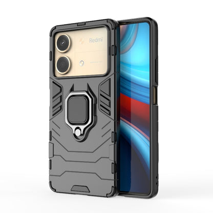 For Xiaomi Redmi Note 13R Pro 5G Shockproof PC + TPU Holder Phone Case(Black) - Xiaomi Cases by PMC Jewellery | Online Shopping South Africa | PMC Jewellery | Buy Now Pay Later Mobicred