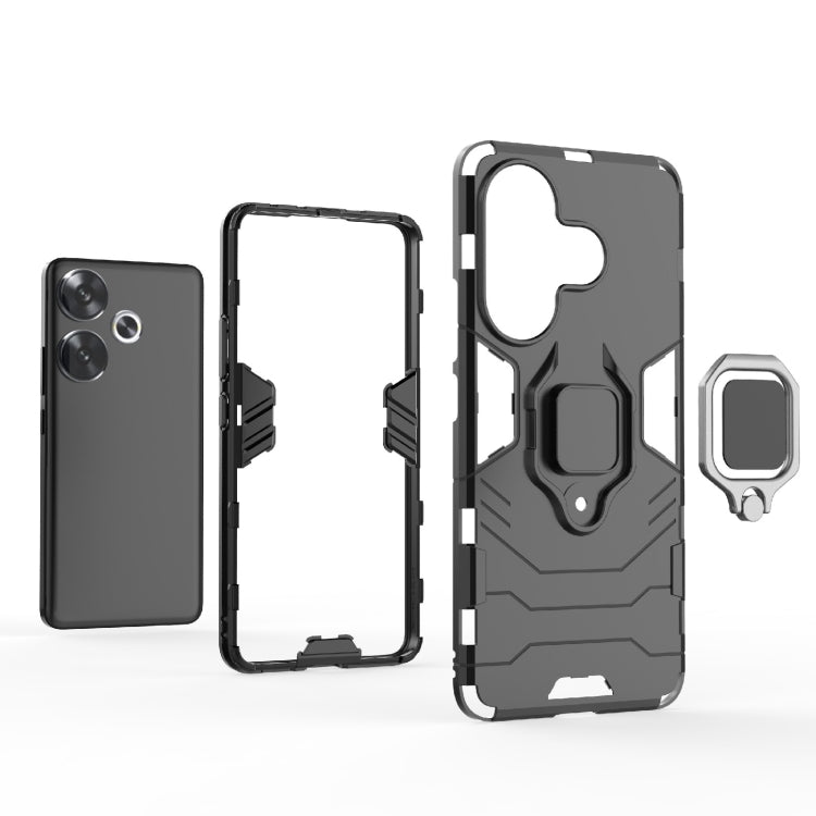 For Xiaomi Poco F6 Shockproof PC + TPU Holder Phone Case(Navy Blue) - Xiaomi Cases by PMC TechLife | Online Shopping South Africa | PMC TechLife | Buy Now Pay Later Mobicred