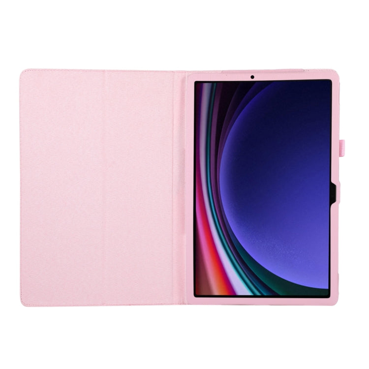 For Samsung Galaxy Tab S9+ / S10+ Litchi Texture Leather Tablet Case with Holder(Pink) - Other Galaxy Tab PC by PMC Jewellery | Online Shopping South Africa | PMC Jewellery | Buy Now Pay Later Mobicred