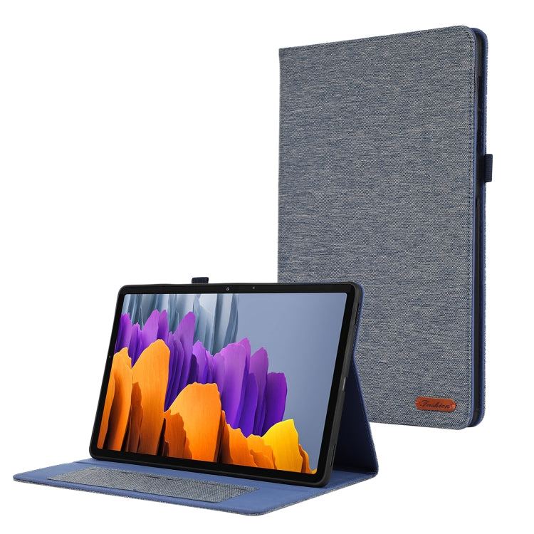 For Samsung Galaxy Tab S10 FE / S9 FE Fabric Texture Horizontal Flip Leather Tablet Case(Dark Blue) - Other Galaxy Tab PC by PMC Jewellery | Online Shopping South Africa | PMC Jewellery | Buy Now Pay Later Mobicred