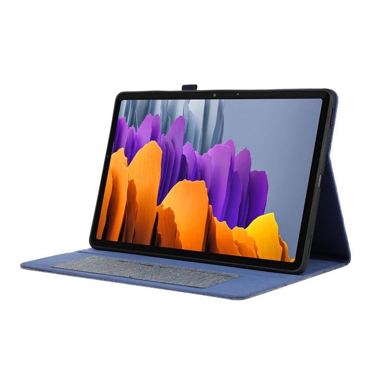 For Samsung Galaxy Tab S10 FE / S9 FE Fabric Texture Horizontal Flip Leather Tablet Case(Dark Blue) - Other Galaxy Tab PC by PMC Jewellery | Online Shopping South Africa | PMC Jewellery | Buy Now Pay Later Mobicred