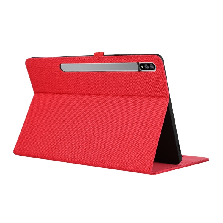 For Samsung Galaxy Tab S9 Horizontal Flip TPU + Fabric PU Leather Tablet Case(Red) - Galaxy Tab S9 Cases by PMC Jewellery | Online Shopping South Africa | PMC Jewellery | Buy Now Pay Later Mobicred