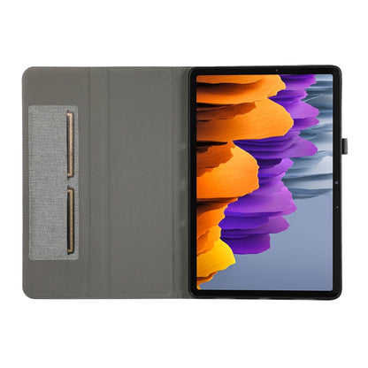 For Samsung Galaxy Tab S10 Ultra Horizontal Flip TPU + Fabric PU Leather Tablet Case(Grey) - Tab S10 Ultra Cases by PMC Jewellery | Online Shopping South Africa | PMC Jewellery | Buy Now Pay Later Mobicred