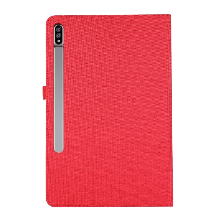 For Samsung Galaxy Tab S10 Ultra Horizontal Flip TPU + Fabric PU Leather Tablet Case(Red) - Tab S10 Ultra Cases by PMC Jewellery | Online Shopping South Africa | PMC Jewellery | Buy Now Pay Later Mobicred