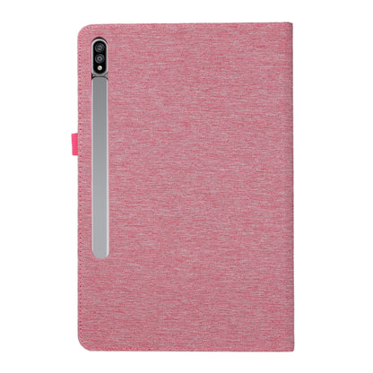 For Samsung Galaxy Tab S10 Ultra Horizontal Flip TPU + Fabric PU Leather Tablet Case(Rose Red) - Tab S10 Ultra Cases by PMC Jewellery | Online Shopping South Africa | PMC Jewellery | Buy Now Pay Later Mobicred