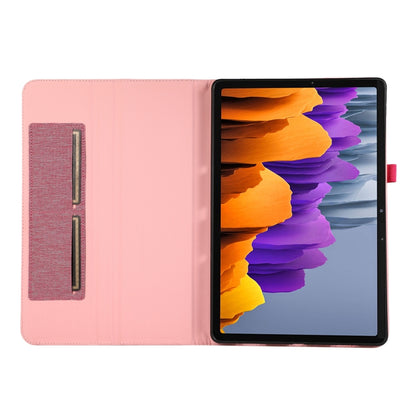 For Samsung Galaxy Tab S10 Ultra Horizontal Flip TPU + Fabric PU Leather Tablet Case(Rose Red) - Tab S10 Ultra Cases by PMC Jewellery | Online Shopping South Africa | PMC Jewellery | Buy Now Pay Later Mobicred