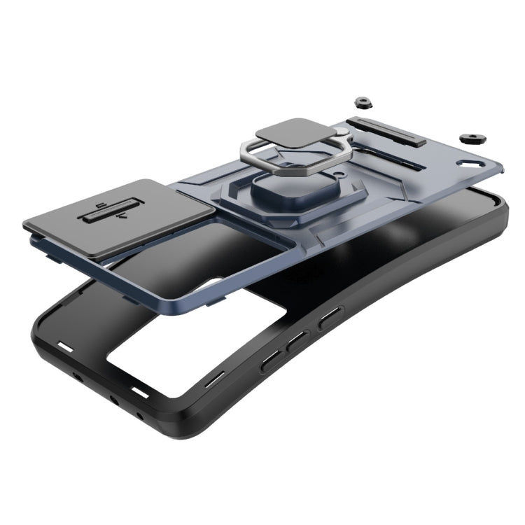 For OnePlus Nord CE3 5G Sliding Camshield TPU + PC Shockproof Phone Case with Holder(Black) - OnePlus Cases by PMC TechLife | Online Shopping South Africa | PMC TechLife