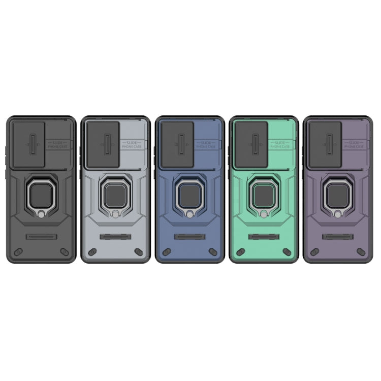 For OnePlus Nord CE3 5G Sliding Camshield TPU + PC Shockproof Phone Case with Holder(Black) - OnePlus Cases by PMC TechLife | Online Shopping South Africa | PMC TechLife