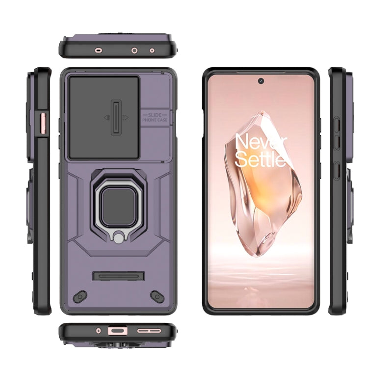 For OnePlus ACE 3 5G Sliding Camshield TPU + PC Shockproof Phone Case with Holder(Purple) - OnePlus Cases by PMC Jewellery | Online Shopping South Africa | PMC Jewellery | Buy Now Pay Later Mobicred