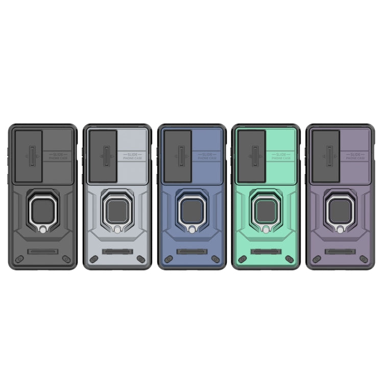 For OnePlus ACE 3V Sliding Camshield TPU + PC Shockproof Phone Case with Holder(Grey) - OnePlus Cases by PMC TechLife | Online Shopping South Africa | PMC TechLife | Buy Now Pay Later Mobicred