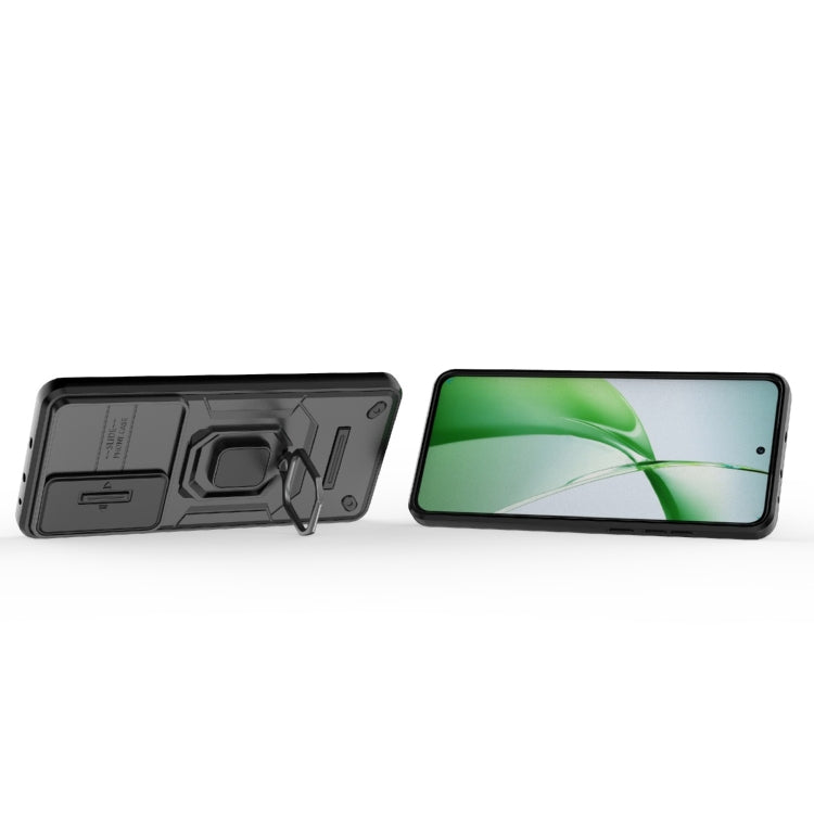 For OnePlus Nord CE4 5G Global Sliding Camshield TPU + PC Shockproof Phone Case with Holder(Black) - OnePlus Cases by PMC TechLife | Online Shopping South Africa | PMC TechLife