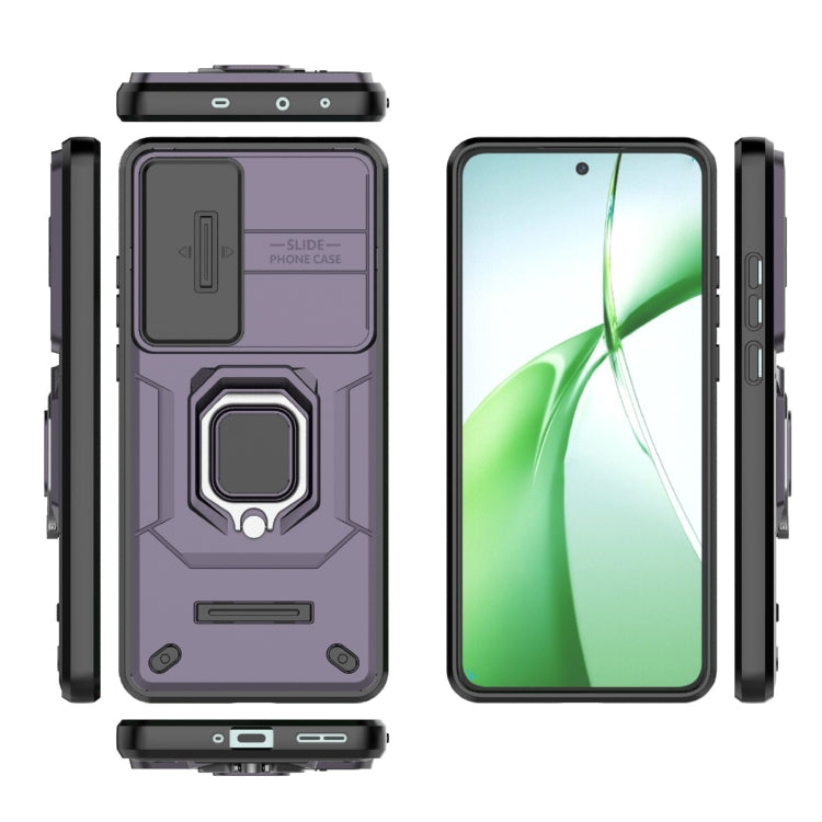 For OnePlus Nord CE4 5G Global Sliding Camshield TPU + PC Shockproof Phone Case with Holder(Purple) - OnePlus Cases by PMC TechLife | Online Shopping South Africa | PMC TechLife | Buy Now Pay Later Mobicred