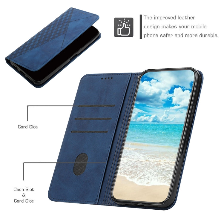 For Motorola Edge 2024 Diamond Splicing Skin Feel Magnetic Leather Phone Case(Blue) - Motorola Cases by PMC Jewellery | Online Shopping South Africa | PMC Jewellery | Buy Now Pay Later Mobicred
