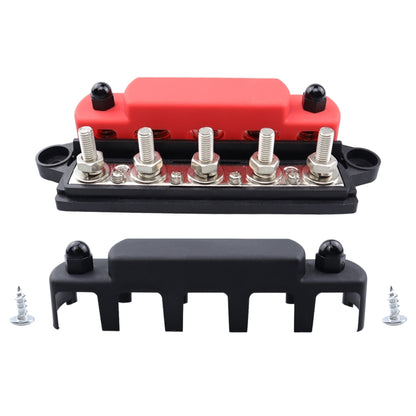 CP-4132 RV / Yacht M6 5-stud Double Row Busbar(Red Black) - Fuse by PMC Jewellery | Online Shopping South Africa | PMC Jewellery | Buy Now Pay Later Mobicred